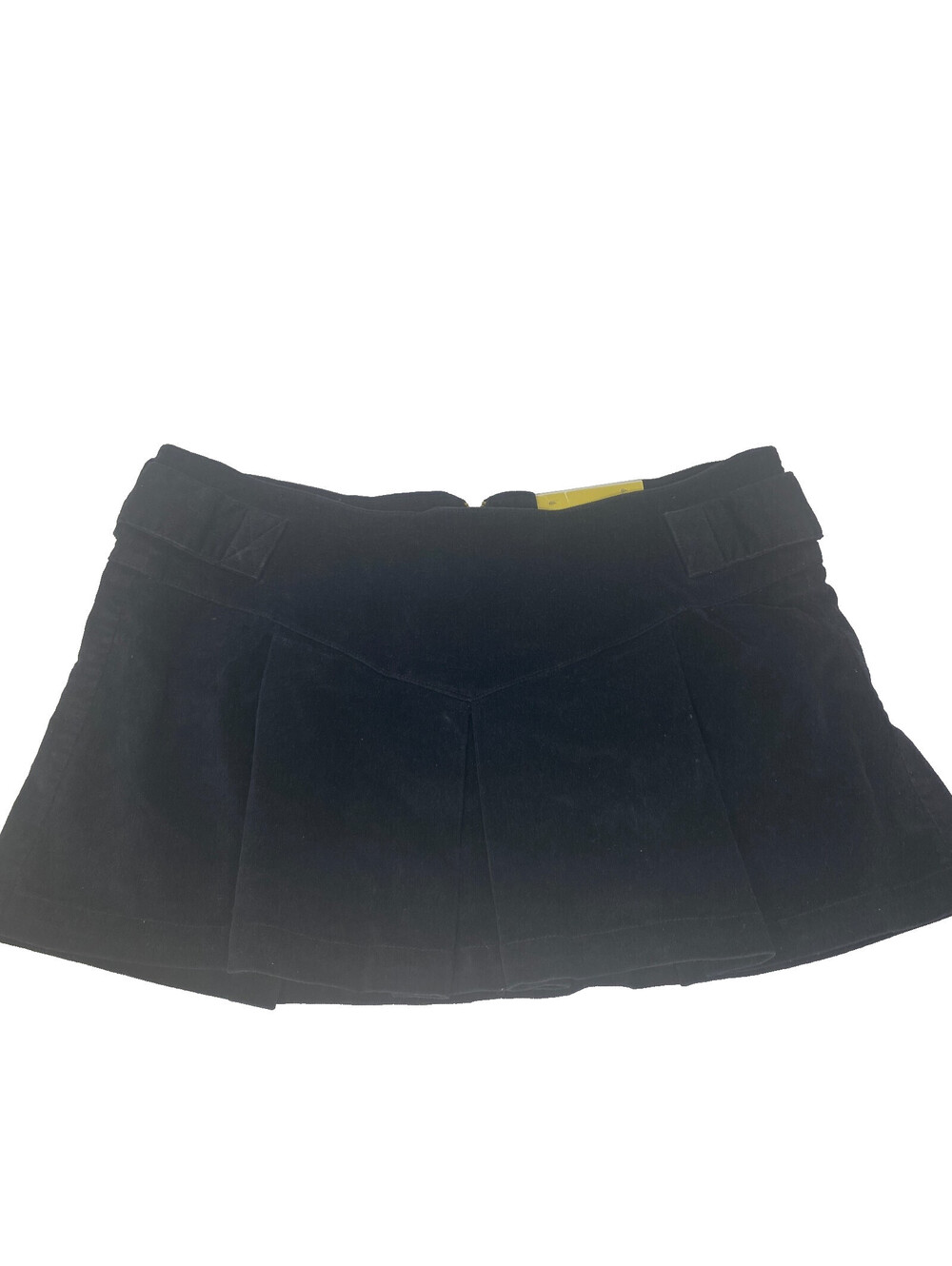 Euro Jeans Black Corduroy Pleated Mini Skirt Womens M Y2K Low Rise With Tags
